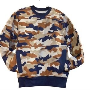 Champion Camo Crewneck Sweatshirt Small Urban Pursuits Blue Brown Pullover NWT